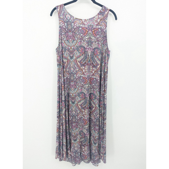 Lucky Brand Dress Women 1X Pink Midi Soft Jersey Comfort Flowy Casual Sleeveless - Picture 1 of 9